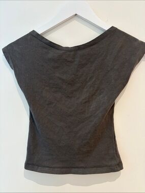 Subdued Women's Gray Cap Sleeve Backless T-Shirt